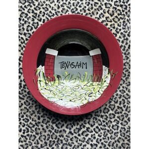 Magnolia‎ Lane Texas A&M Aggies XL Serving Bowl 14" Maroon Black Polka Dot
